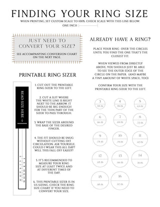 Printable Ring Sizer Midnight S Honor