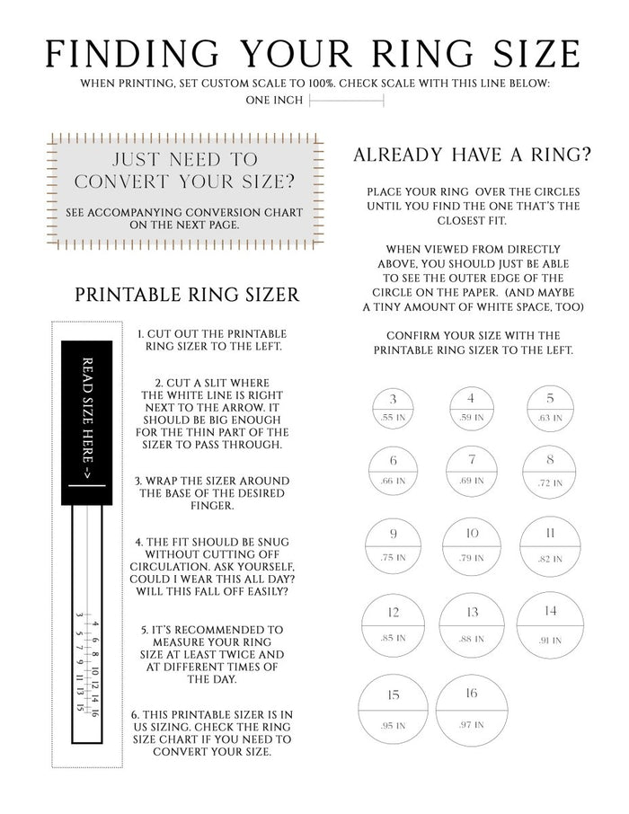 Printable Ring Sizer - Midnight's Honor