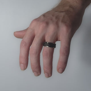 Dragon Scale - Black Wedding Band - Dark Fantasy Jewelry