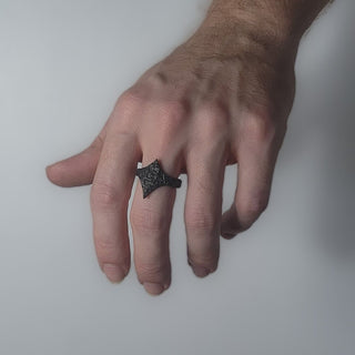 Umbra - Black Iron Star Ring - Dark Fantasy Jewelry